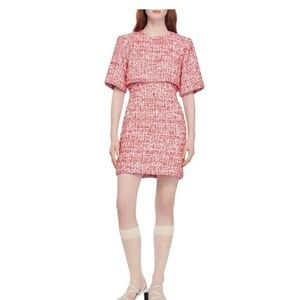 Sandro red tweed dress